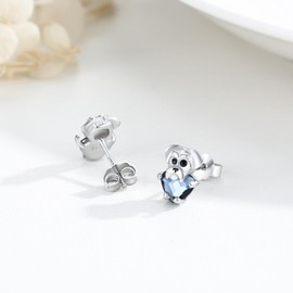 Schnauzer Earrings 925 Sterling Silver Cute Animal Dog Stud Earrings Hypoallergenic Earrings Pet Jewellery Schnauzer Gifts for Women Girls Dog Lover