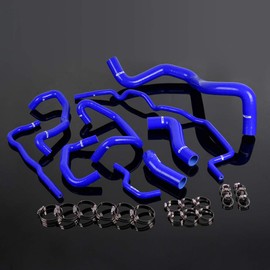 PIT66 Silicone Radiator Hose Kit,Compatible with 99-06 Volkswagen Golf MK4 1.8T Turbo Blue with Clamps