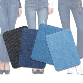 SIYINGSAERY Iron-On Patches, Pack of 16, Iron-On Patches, Jeans, 4 Colours, Iron-On Patches, Jeans Patches, Iron-On Patches, Iron-On Patches for Jeans, Clothing, Hole Repair (11 x 7.5 cm)