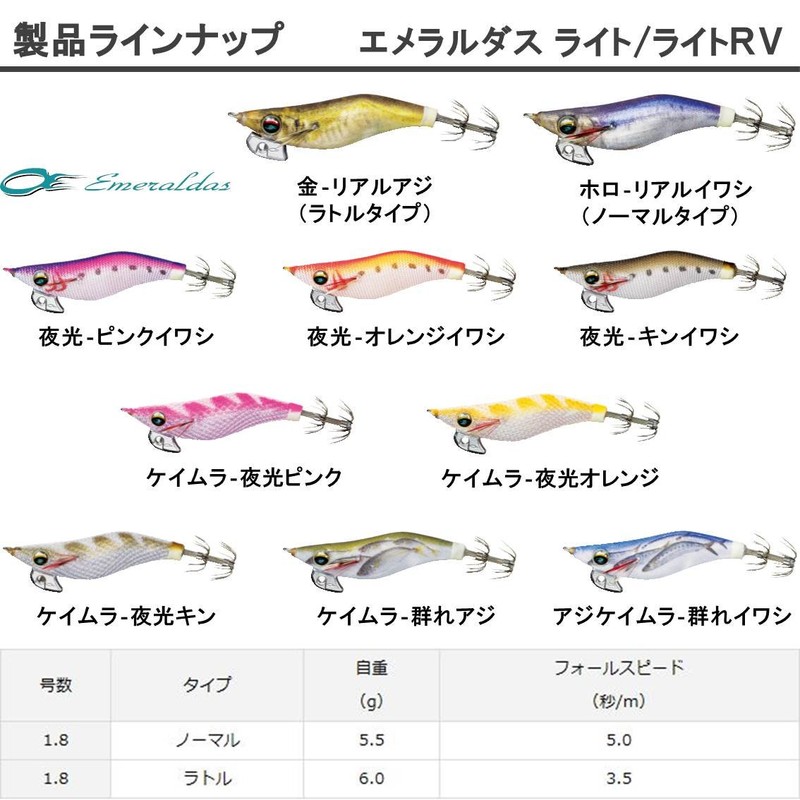 DAIWA Egi Emerald Light No. 1.8 Keimura Luminous Kin Lure