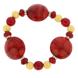 GlassOfVenice Murano Glass Murano Magic Bracelet - Red Marble