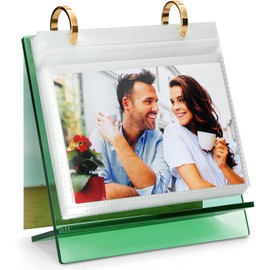 ZEEYUAN Desk Photo Album 10 x 15 cm for Inserting 60 Pictures Picture Frame and Photo Book 2 in 1 Gift for Men and Women