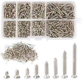 Self Tapping Screws Set, 800 Pcs M2 304 Stainless Steel Countersunk Head 8 Different Length (1)