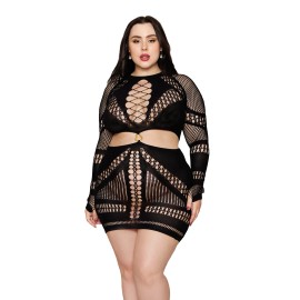 UD_Seamless Chemise w/Gold Ring Detail - Black QN