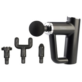 newgen medicals Massagepistole: Akku-Hand-Massagegerät, 4 Aufsätze, 6 Stufen, 3,5 Std Laufzeit, Tasche (Handmassagegerät, Akku Massage, Fußmassagegerät)