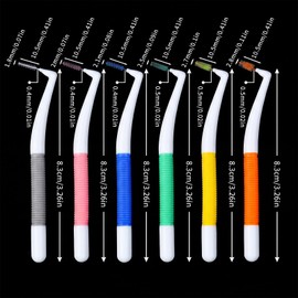lanjue 54Pcs Interdental Brushes for Braces, 6 Sizes Between Teeth Cleaners Reusable Soft Dental Picks with Flexible Wire,Travel Case,Non-Slip Handle,Daily Oral Care(6 Colors)