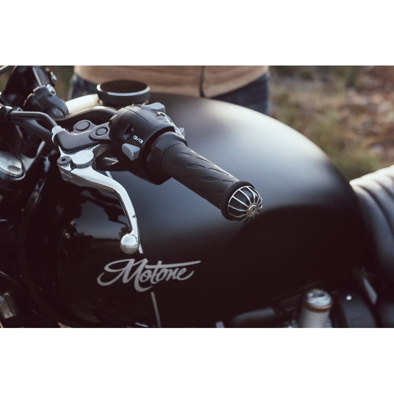 Motone GEMINI Black/Polished Bar End T100/T120 SpeedTwin900 Scrambler900 MMU536