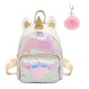 Puyang Sequin Bag Unicorn Backpack Cute Shiny Love Heart School