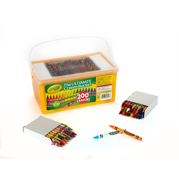 Crayola Ultimate Crayon Bucket, 200 Crayons, Duplicates of Favorite Colors, Gift for Kids