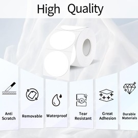 White Color Coding Dot Labels Round Stickers Adhesive Label - DO NOT Support Printing- Waterproof/Removable- Perforation Line Design- 350 Pcs/ 1.5 Inch