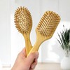 Volume Cushion Scalp Massage Wood Hair Brush Oval Brush 2ea