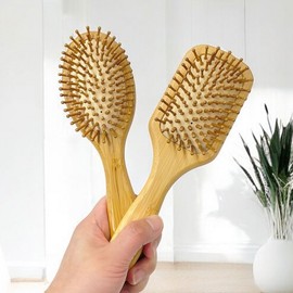 Volume Cushion Scalp Massage Wood Hair Brush Oval Brush 2ea