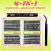 WiWiLINK Lash Clusters Kit 60D+80D+100D+200D Individual Lashes 424PCS D Curl