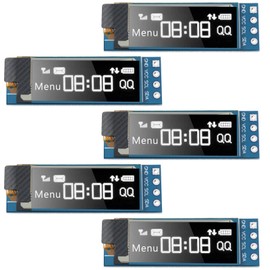 Frienda 5 Pieces I2C Display Module 0.91 Inch I2C OLED Display Module I2C OLED Screen Driver DC 3.3V to 5V(White Display Color)