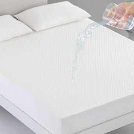 Coriwell Waterproof Mattress Protector – 90 x 200 cm Waterproof Mattress Cover Mattress Topper Breathable Mattress Cover Mattress Protector Made of Bamboo Mattress Protective Cover – Mattress