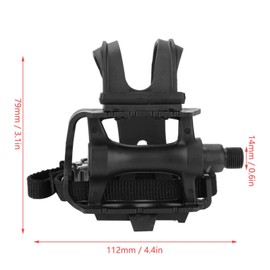 Bicycle Pedals, Bicycle Pedal with Toe Clip and Strap, 1 Pair Nylon Bicycle Pedals, Toe Clips Straps for Indoor Exercise Bike, Mountain Bike Accessories