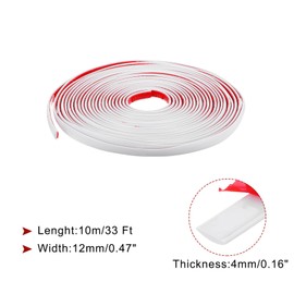 uxcell Peel and Stick Trim, 0.5 Inch x 33 Ft Flexible Wall Molding Trim Waterproof Self-Adhesive Wall Trim for Mirror Frame Wall Edge DIY Home Decoration, White