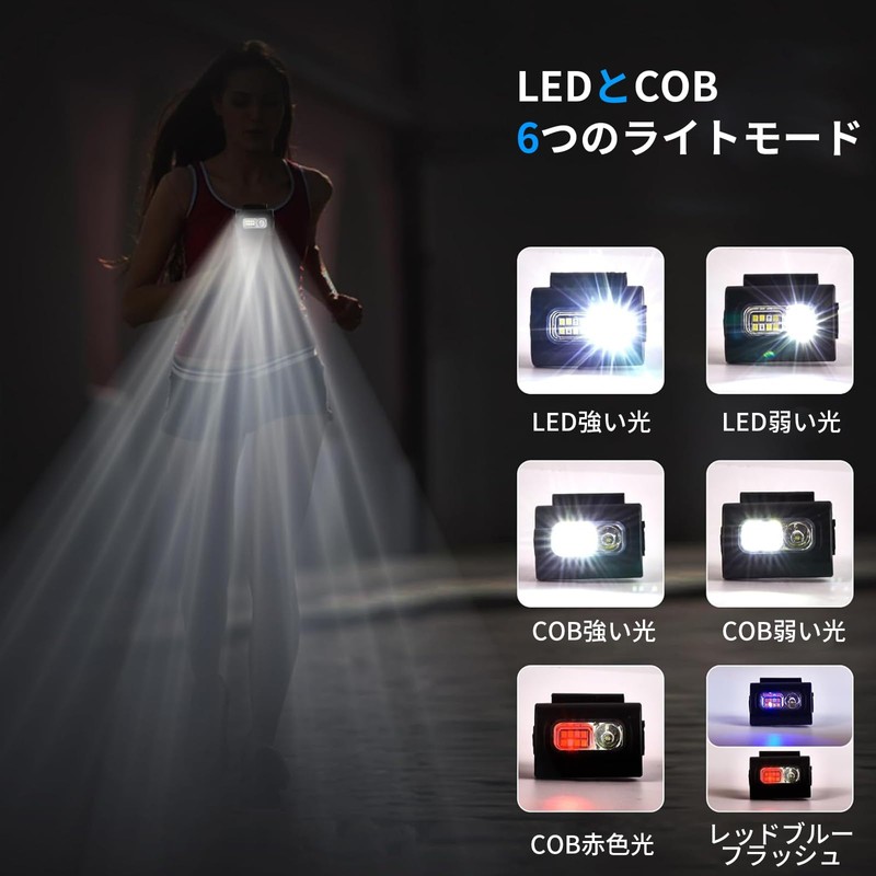 Aninako Walking Light, Running Light, USB Charging, 6 Lighting Modes,