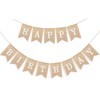 Happy Birthday Banner for Birthday Party Decorations, Rustic Burlap Bunting