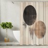 seteuret Black and Beige Boho Shower Curtain - Abstract Geometric