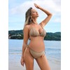 Verdusa Women's 3 Piece Maternity Bikini Sets Tie Backless Triangle