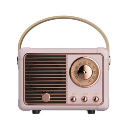 Vintage wireless Bluetooth speaker, portable subwoofers for home, office, outdoor, and travel. Ideal for gifts, Travel accessories. - Color: Pink
