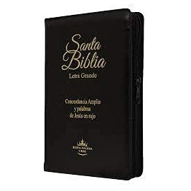 Biblia Letra Grande Concordancia Amplia RVR1960, manual, con cierre tapa alcochada negro con índice. (Spanish Edition)