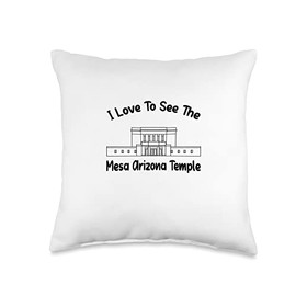 Mesa AZ Temple, I love to see my temple, primary Throw Pillow