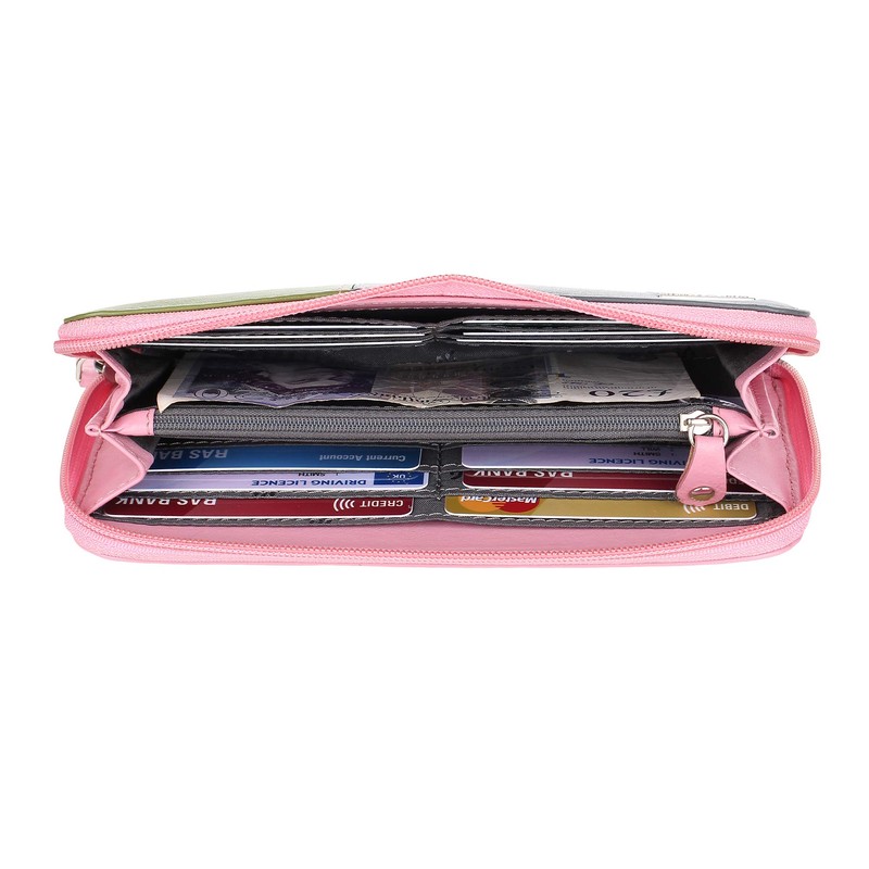 STARHIDE RFID Blocking Multicolored Women's Wallet - Genuine Slim Leather