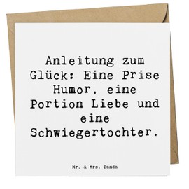 Mr. & Mrs. Panda Deluxe Karte Spruch Humor Liebe Schwiegertochter - Geschenk, Glück, Grußkarte, Hochwertige Grußkarte, Glückwunschkarte, Familie,