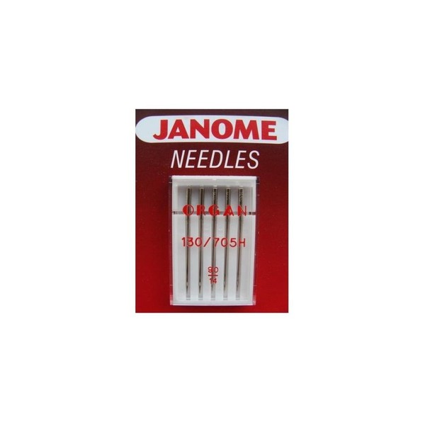 Janome Standard / Regular size 90/14 Sewing Machine Needles for Woven and Cottons fits all Janome, Singer, Toyota, Brother, Pfaff, Husqvarna