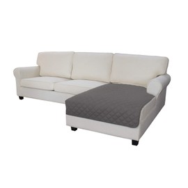 Easy-Going Sofa Slipcover L Shape Sectional Couch Cover 42 x 68 inches Rectangular Chaise Lounge Cover Reversible Sofa Cover Furniture Protector for Pets Kids Children Dog Cat (Gray/Gray)
