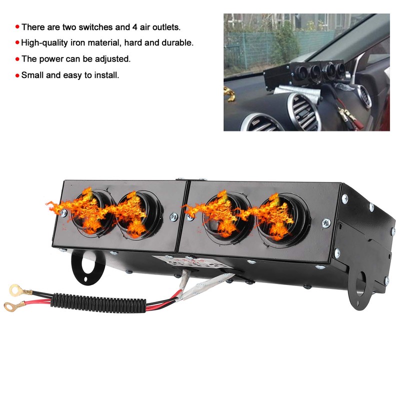 Duokon Car Defroster, Iron Car Heater Defogger Auto 4 Hole