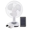 Solar New Rechargeable Fan With solar panel, USB port,LED light