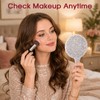 Rhinestone Hand Held Mirror with Handle Round Glitter Lash Mirror