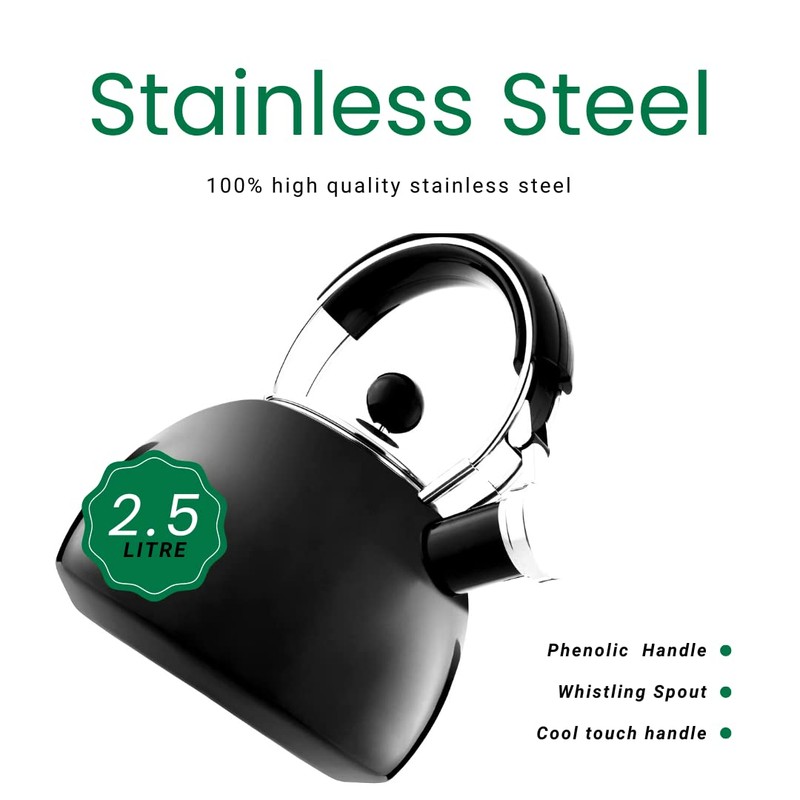 Premium Stainless Steel Whistling Kettle | 10 Colors | Stove