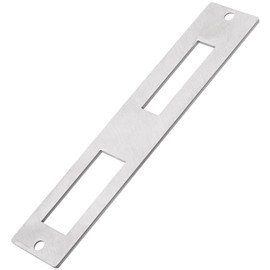 Micro Traders 1Pc Door Flat Strike Plate Stainless Steel Plate 172mm x 33.7mm for Door Handle Deadbolt Security Striker Plates Exterior Interior Door Electric Door Opener Silver(Fully Enclosed)