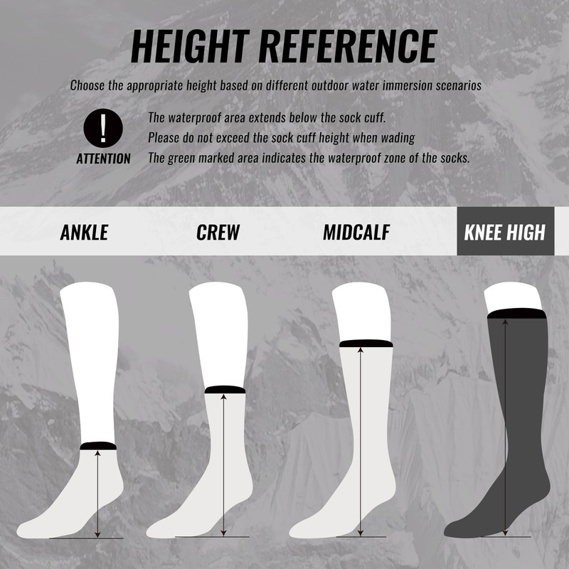LEAKDRY Waterproof Socks Knee High Long Socks,Thermal Ligthweight Breathable,Hiking,Cycling,Running,Skiing, Blue,