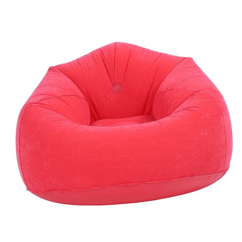 Inflatable Lounge Chair Flocking PVC Portable Folding Blow Up Sofa