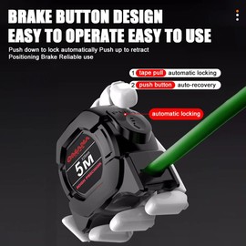 Metric Measuring Tape Meter 5M*25mm Self Locking Shock Resistant Fluorescent Steel Tape Measure High Precision Metre Ruler Scale Measuring Tools