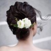 Yheahin Bridal White Rose Flower Hair Comb Boho Handmade Floral