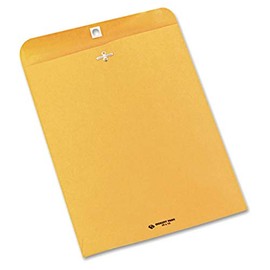 Quality Park 37875 Gummed Clasp Envelope, 28Lb, 7-1/2"x10-1/2", 100/BX, Kraft