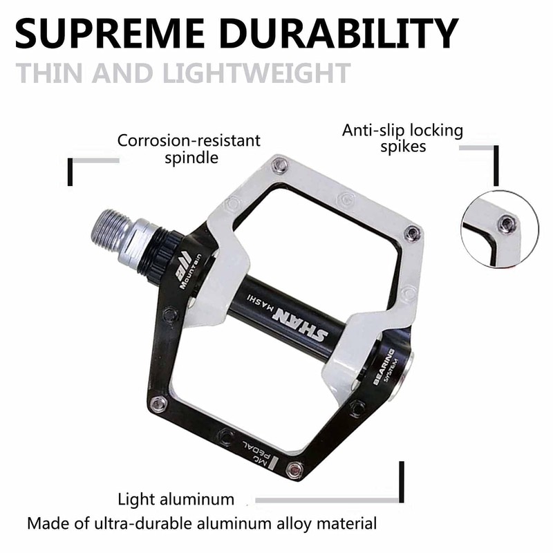 Bicycle Pedals-Aluminium Alloy Bicycle Pedals-Mountain Bike Pedals with Removable Non-Slip