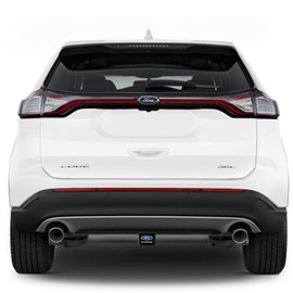 iPick Image, Compatible with - Ford Edge UV Graphic Black Metal Face-Plate on ABS Plastic 2 inch Tow Hitch Cover