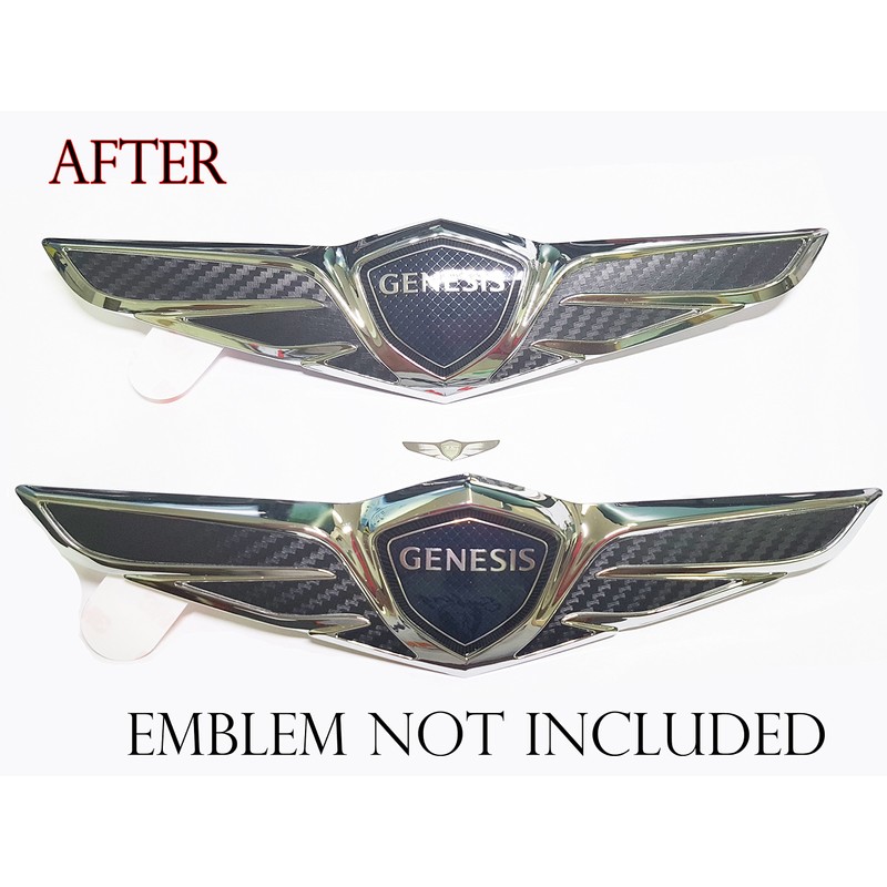 Hood Trunk Wing Emblem Carbon Sticker 2PC & Wing Metal