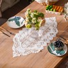 SUTAVIA White Lace Small Table Runner Exquisite Embroidery Floral Rectangular
