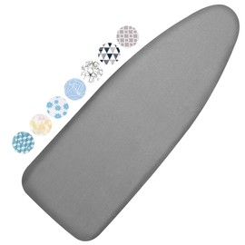 Ironing Board Cover and Pad, 18x49 Extra Wide Thick Iron Padding, Scorch & Stain Resistant Ironing board cover, Heavy Duty Iron Board Padded with Adjustable Fasteners Durable Elastic Edge, Grey