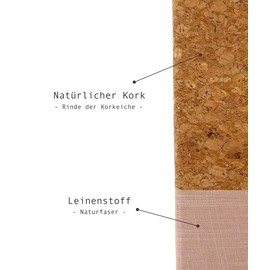 Nordura Notebook A5, High-Quality Linen & Cork Hardcover, Notebook, Unlined A5, Journal Book, Sketchbook, Notepad, 180 Pages, Blank Paper (Pink)