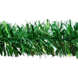SHATCHI Luxury Deluxe Chunky Christmas Green Tinsel Garland Tree Decoration Xmas Home Décor 180cm 6ft