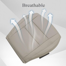 GXARTS Driver and Passenger Side Replacement Bottom Leather Perforated Seat Cover Tan Compatible with Jeep Grand Cherokee 2011 2012 2013 2014 2015 2016 Fit for Dodge Durango 2011-2018